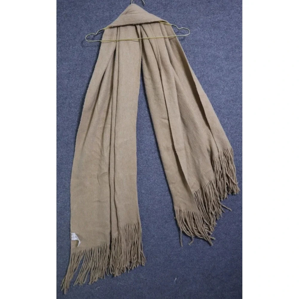 Free People Scarf Women One Size Beige Oversized Super Soft Fringe Bohemian‎ EUC